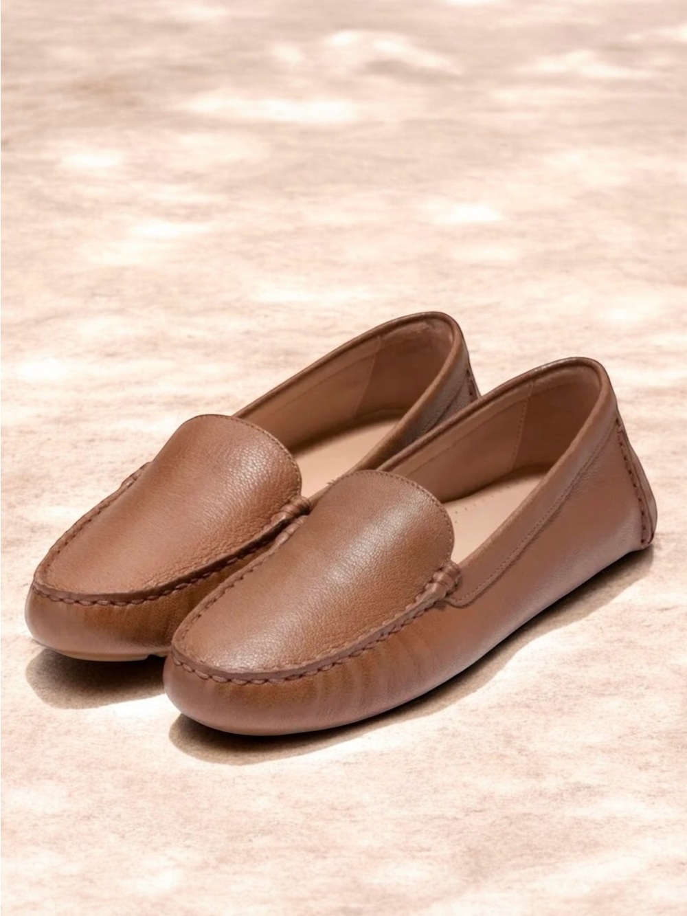 🆕 Cole Haan Evelina Loafers Driver Shoes Women’s British Tan Leather